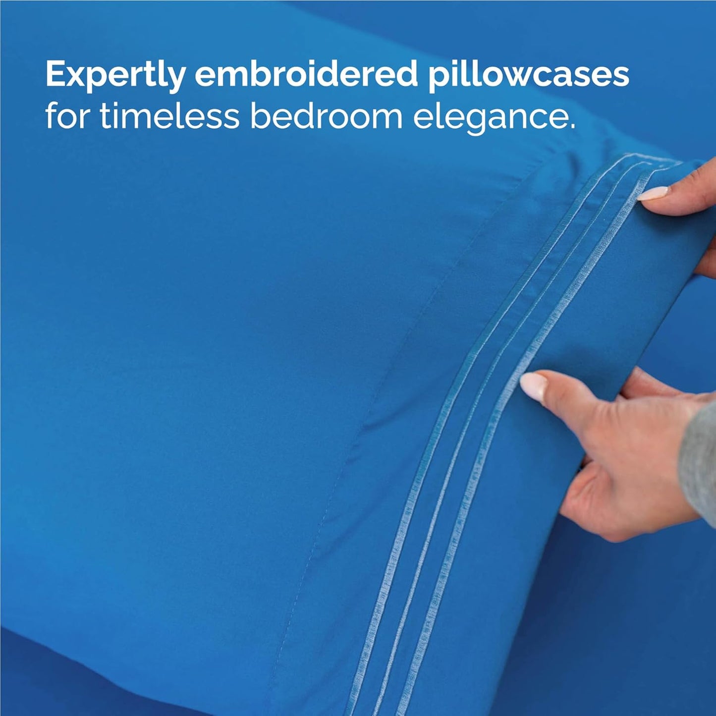 Full Size 4 Piece Sheet Set - Comfy Breathable & Cooling Bed Sheets Set - Hotel Luxury Bedding for Women, Men, Kids, Teens, Boys & Girls - Deep Pockets, Soft and Wrinkle Free - Oeko-Tex - Royal Blue