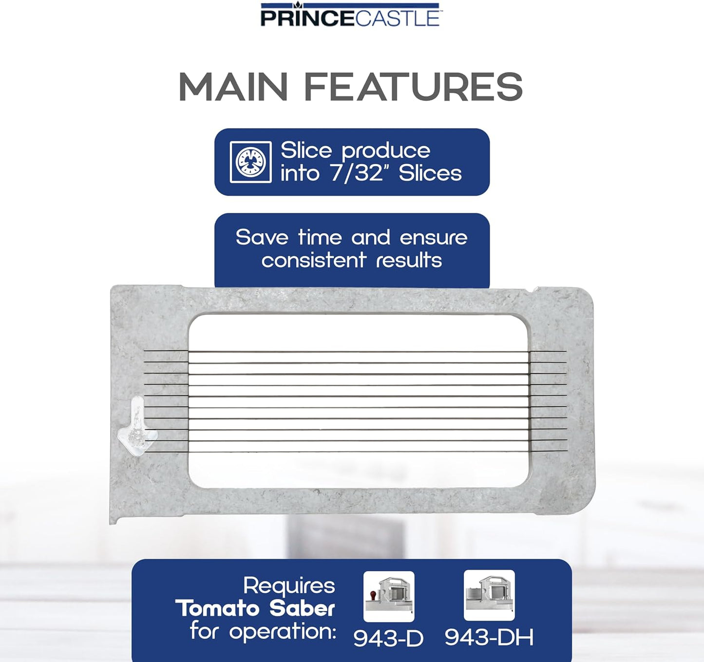 Prince Castle 7/32" Blade Cartridge for 943-D Tomato Saber, 10 Blades -Blade Replacement Cutter Blade for Cutting and Chopping Tomatoes, Fruits and More in Commercial Kitchens, Restaurants and More