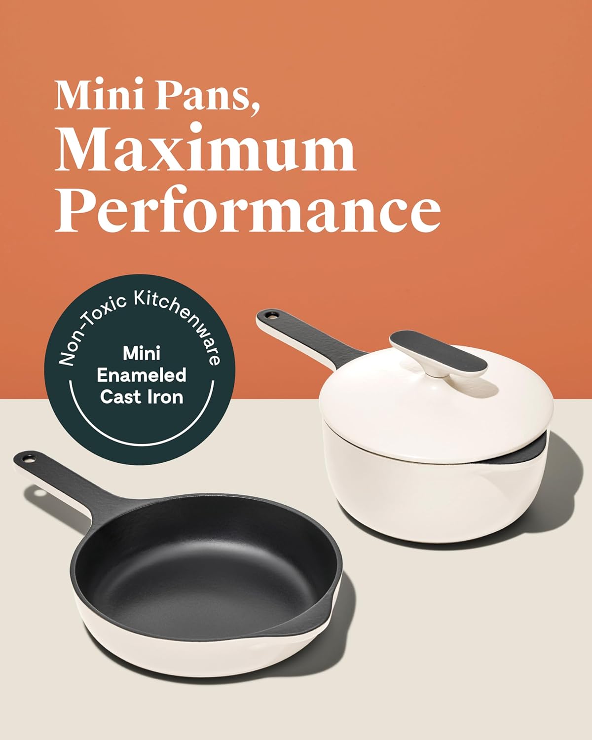 Caraway Cast Iron Skillet - 8” Enameled Cast Iron Pan With 3 Layer Enamel Coating - No Seasoning Required - Compatible With All Stovetops - Free From Forever Chemicals - Midnight Blue