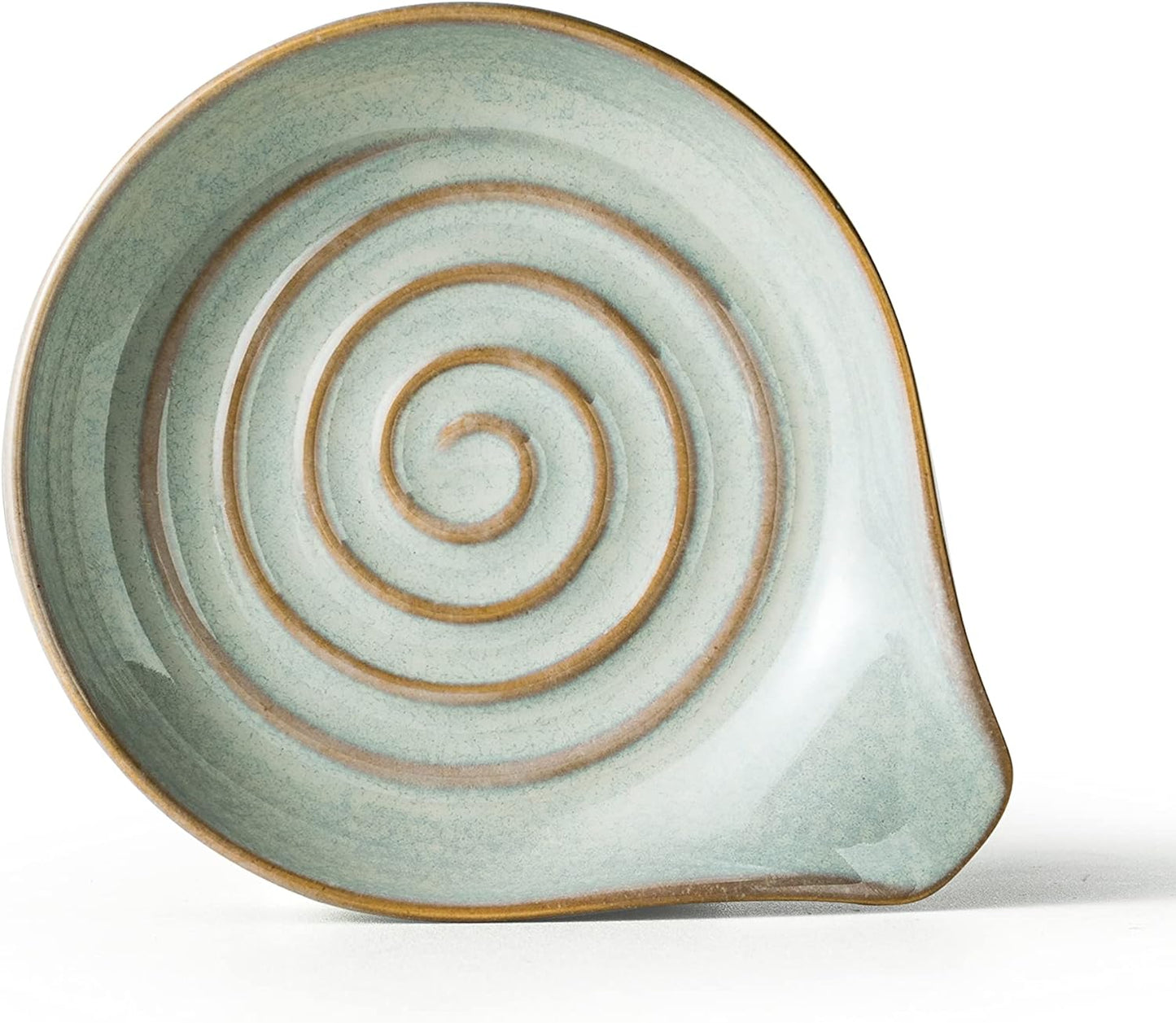 Spoon Rest, Large Ceramic Spoon Holder for Stove Top, Heat-Resistant Cooking Spoon Rest for Kitchen Counter Decor, 5 Inches (Gray)