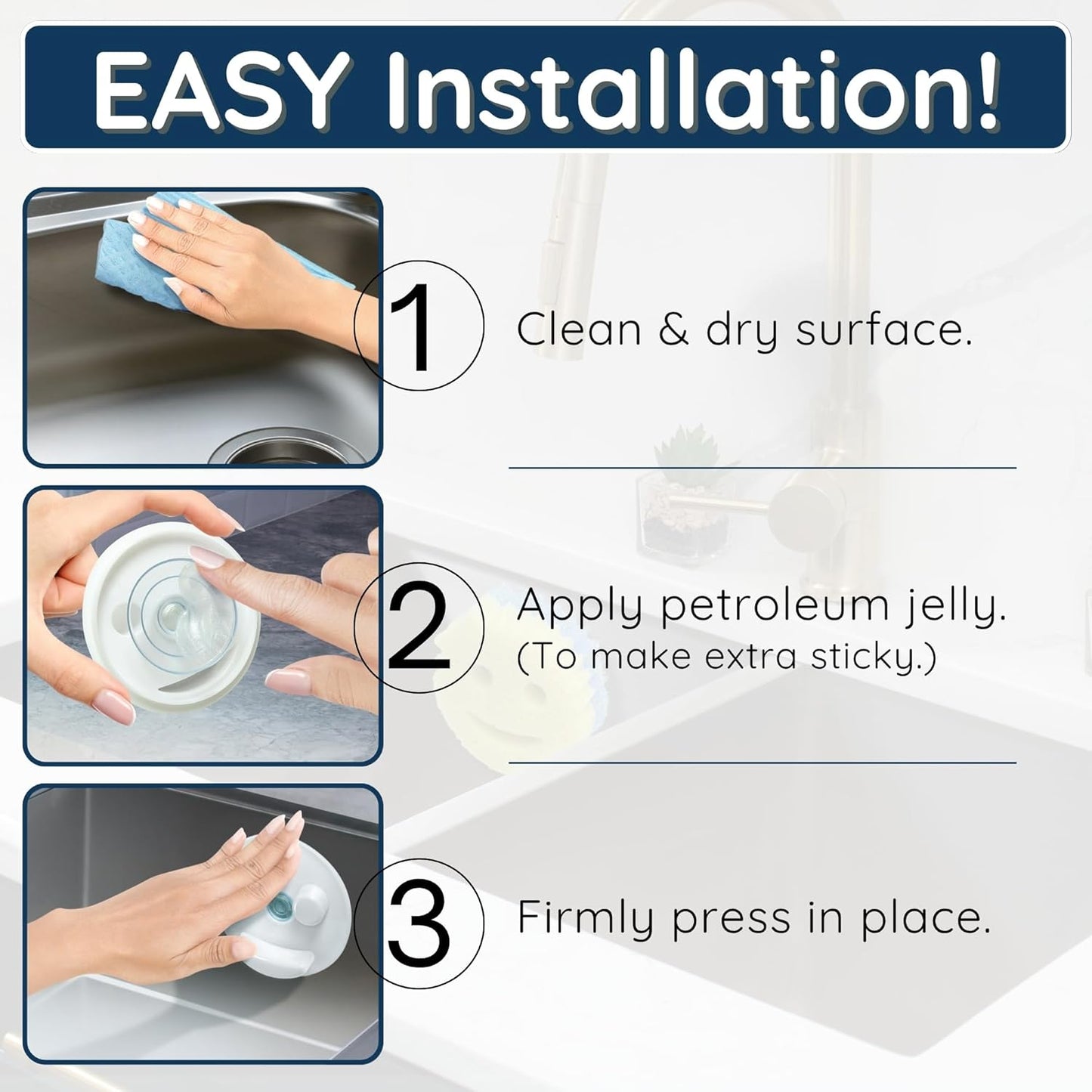 Sponge Daddy Caddy by Storage Theory – Sponge Mommy & Daddy Kitchen Sink Organizer, Universal, Simple Suction Cup Installation, Dishwasher Safe, Keep Sponges Dry, Odor-Free – Black, 1 Pack