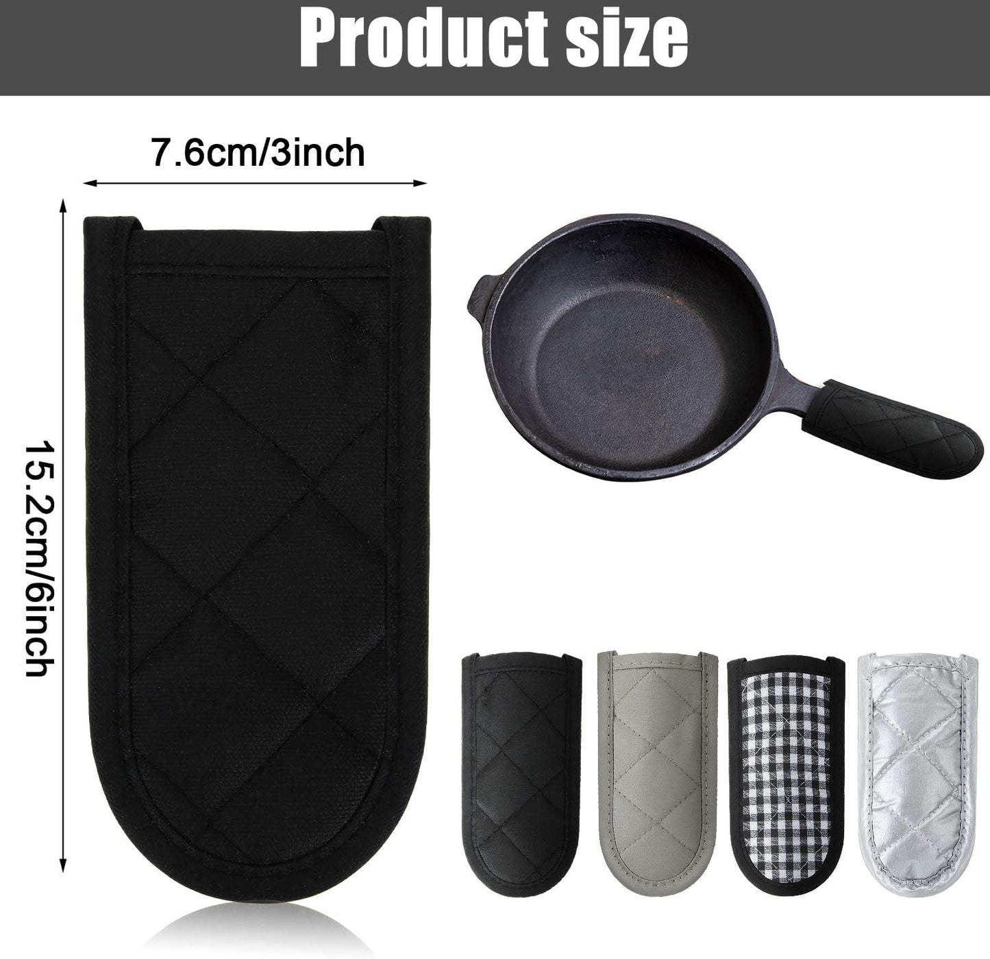 Patelai 24 Pcs Pan Handle Sleeve Covers Cast Iron Handle Cover Heat Resistant Non Slip Skillet Holder Sleeves Mitt for Kitchen Cooking Tools