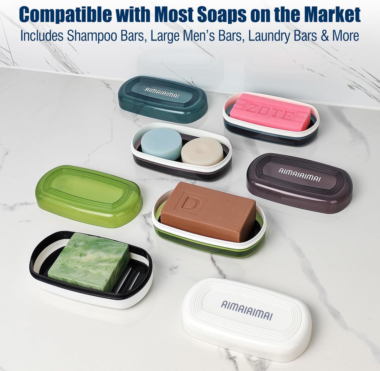 Shampoo Bar Holder Travel Case for Two Bars – Compatible with Kitsch Solid Shampoo & Conditioner Bars, Large Soap Container for Bathroom or Travel (1 Pack, Red Style A-Large)