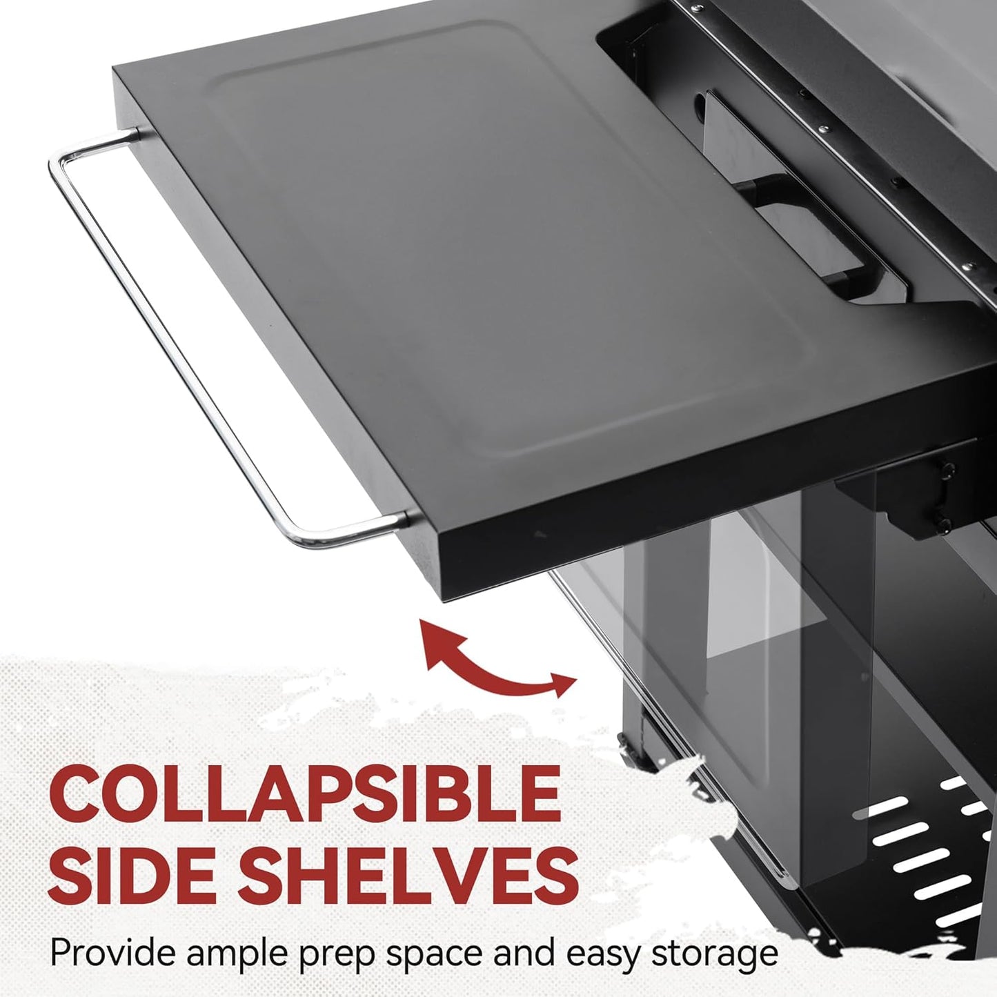 Royal Gourmet GB6000 6 Burner Propane Gas Griddle with Folding Side Tables, 44-Inch Flat Top Grill with Double-Layer Bottom Shelves for Outdoor Party or Backyard Barbecue, Black