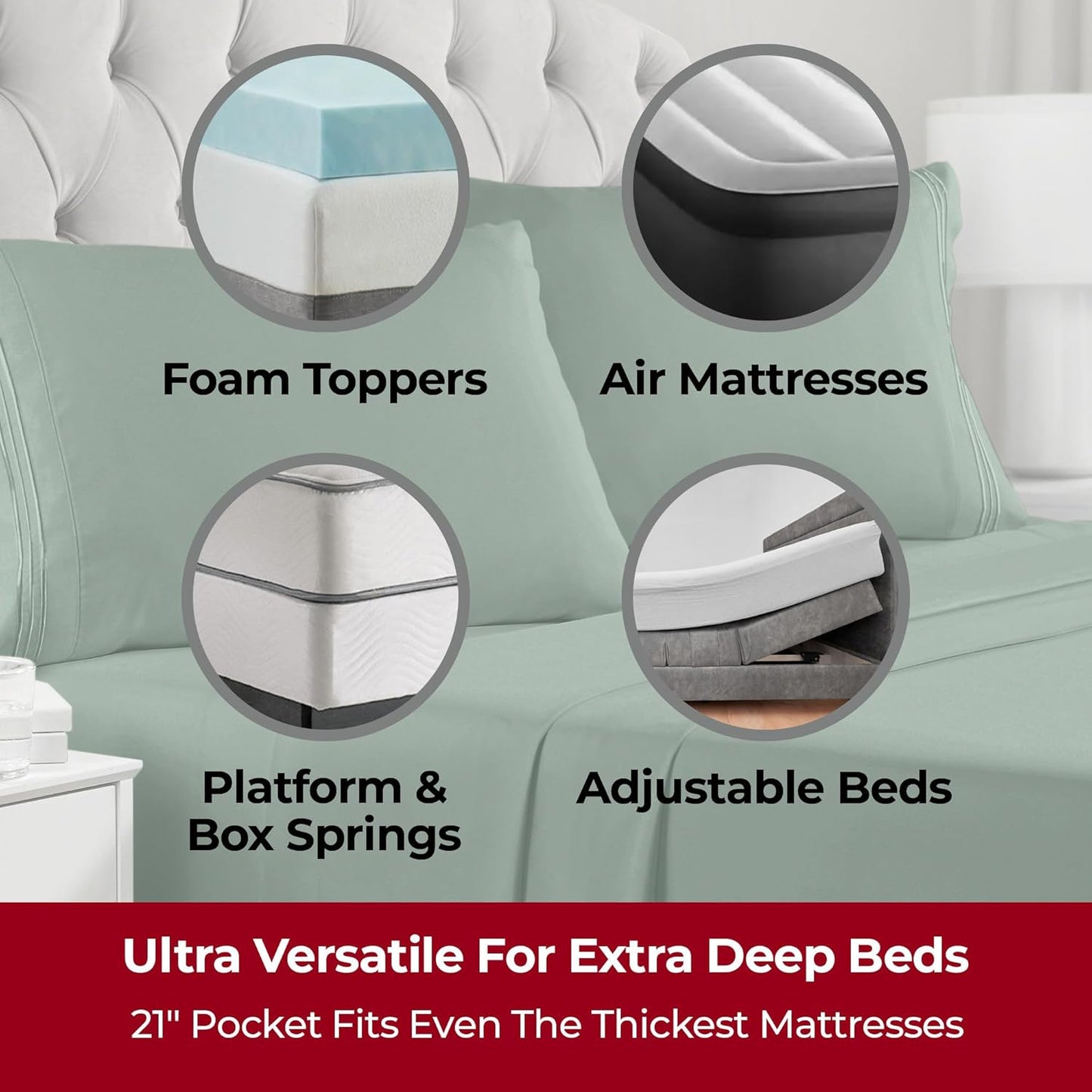 Mellanni Extra Deep Full Sheets - 4 PC Iconic Collection Bedding - Hotel Luxury, Ultra Soft, Cooling Bed Sheets - Wrinkle, Fade, Stain Resistant (Full, Emerald Green)