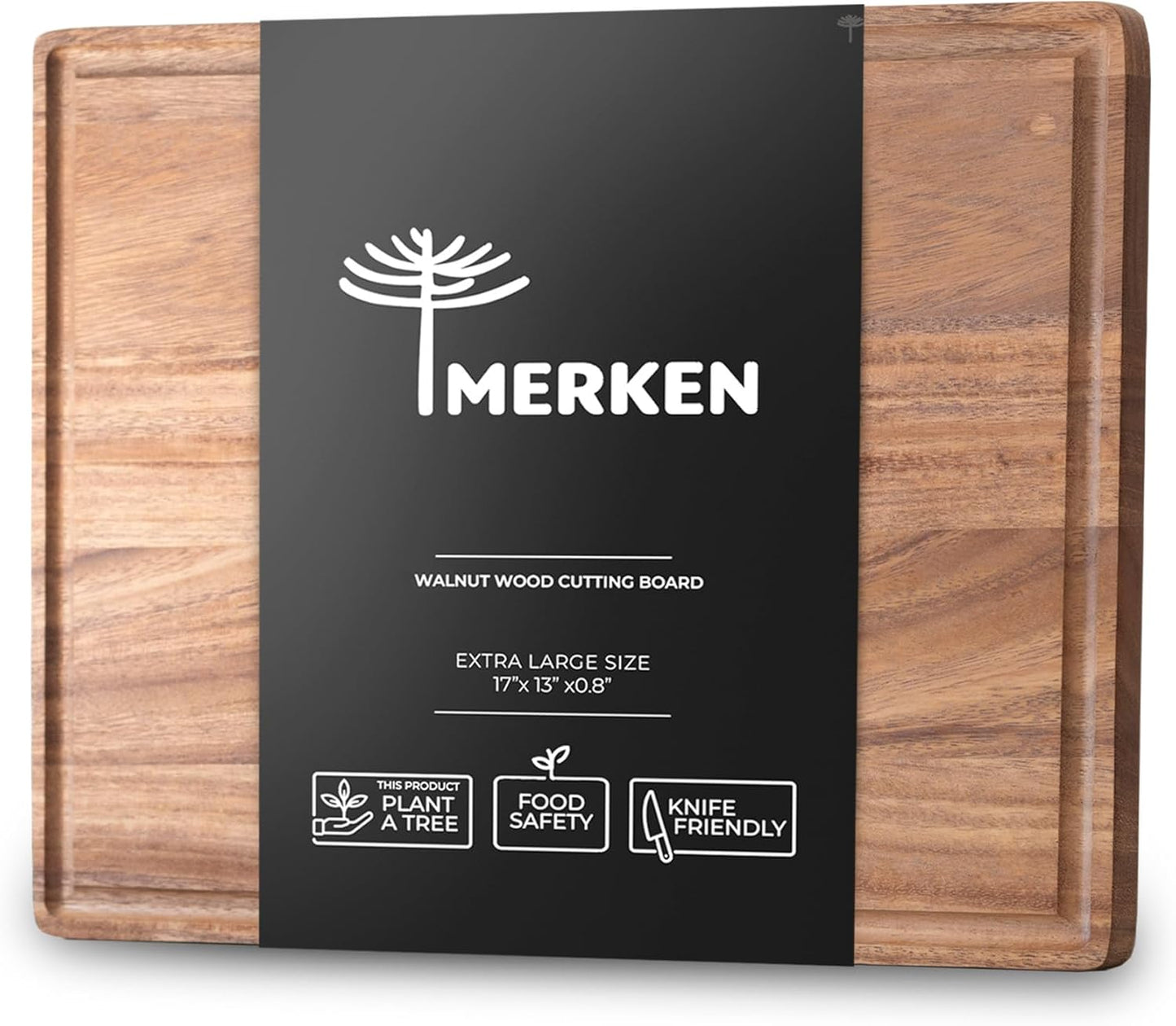 Premium Walnut Wood Cutting Board – XL End Grain Butcher Block – Extra Large Reversible Chopping Board with Juice Groove – For Meat, Cheese, Veggies, Charcuterie – Knife Friendly Kitchen Essential