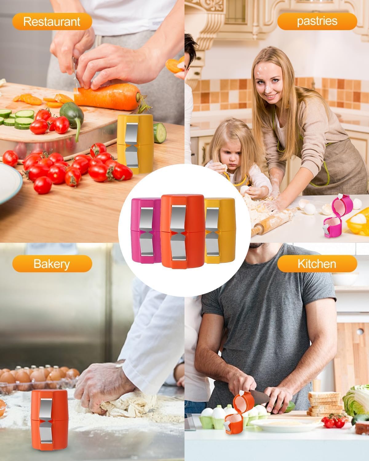 3Pcs Egg Shell Opener, 2025 New Egg Cracker Tool for Raw Eggs, Hard Boiled Egg Peeler Egg Cube Egg Separator Handheld, Stainless Steel Eggshell Breaker Egg Shell Cutter Kitchen Gadgets