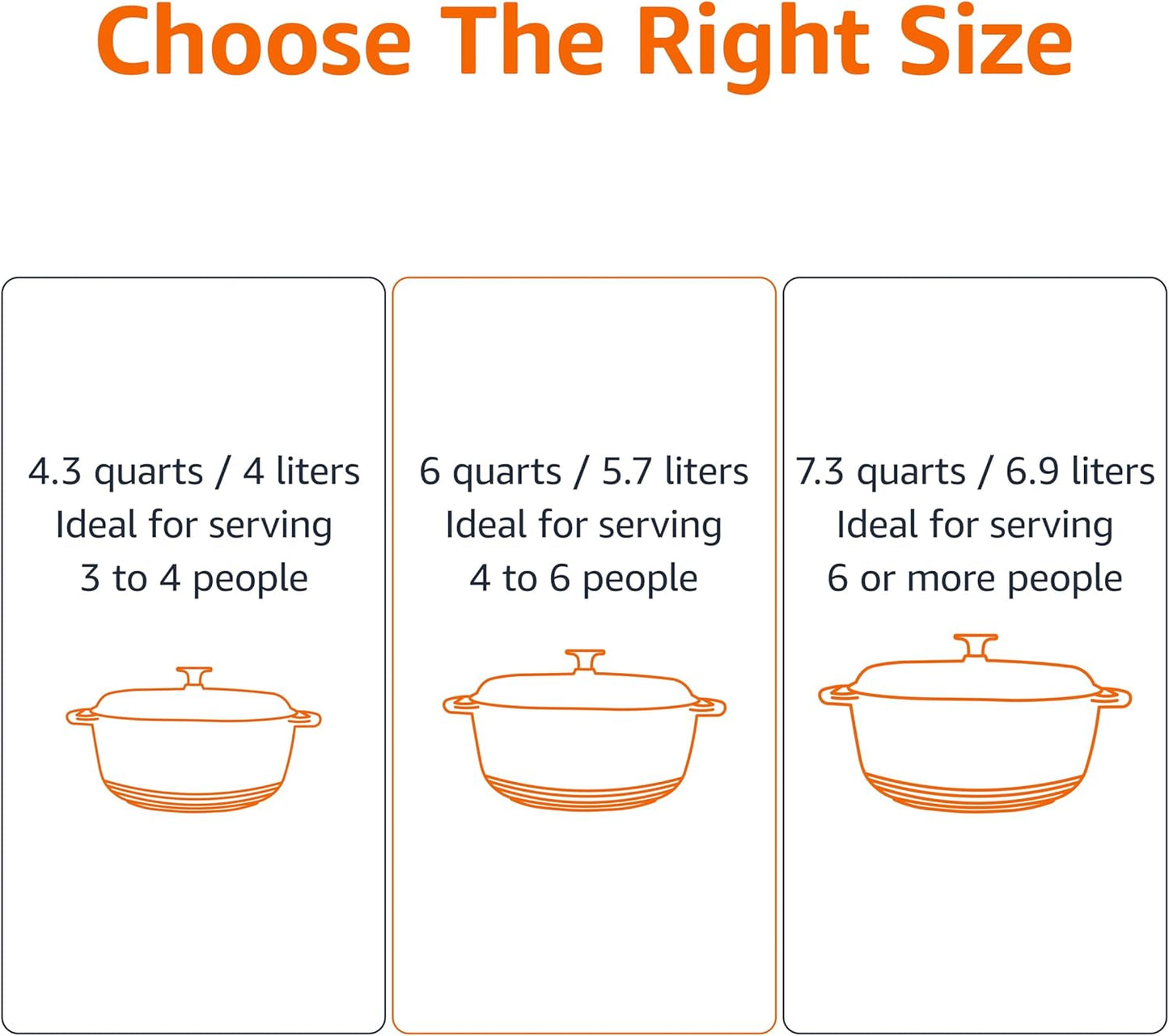 Amazon Basics Cast Iron Dutch Oven Pot with Lid, Enameled, Round, Dual Handles, Heavy-Duty, Large, 7.3-Quart, Gray