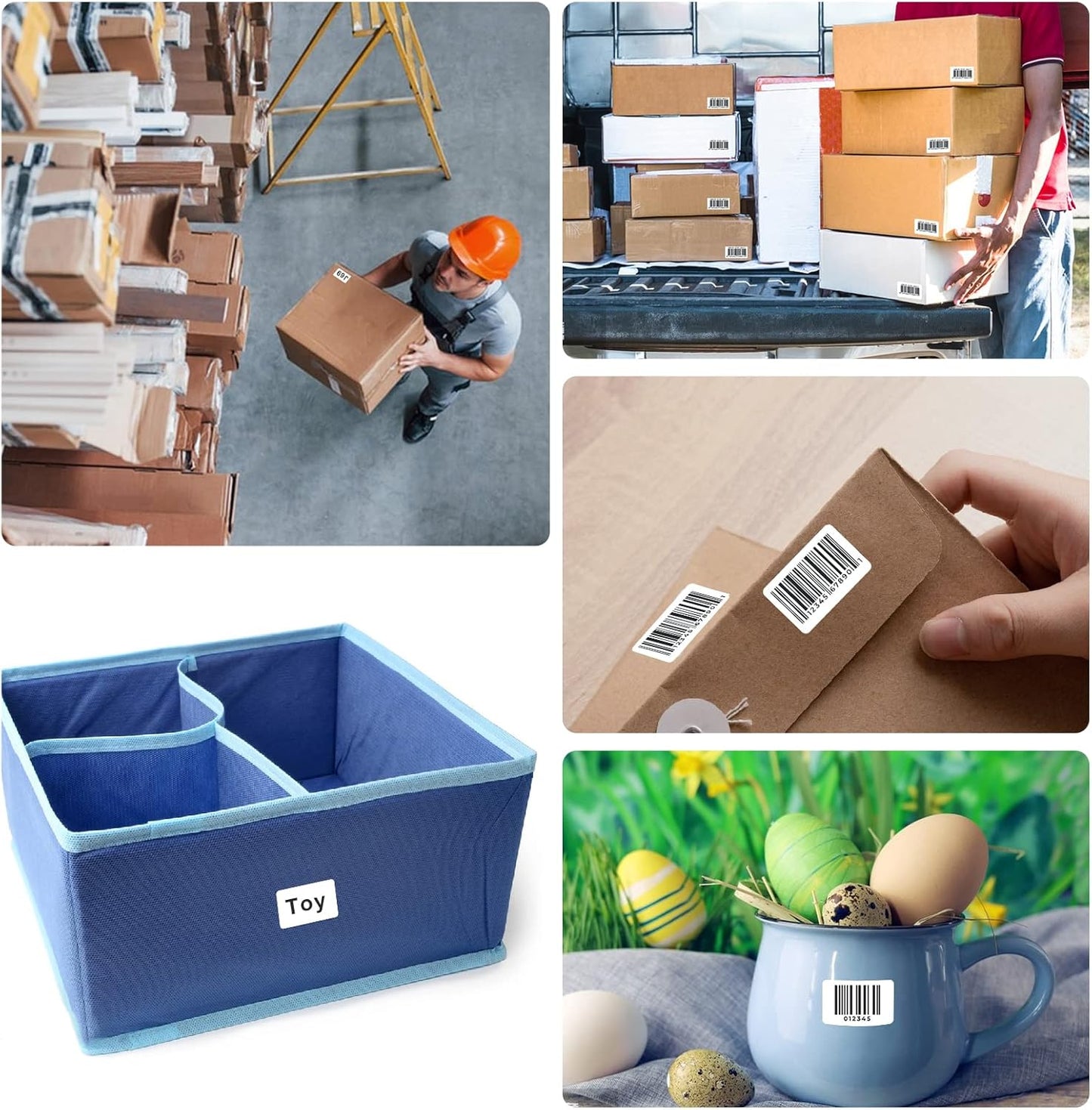 480 Pcs White Blank Labels Self Adhesive Library Book Spine Labels 1" x 1.5" Mailing Address Label Stickers Small Barcode Labels for Laser/Ink Jet Printers