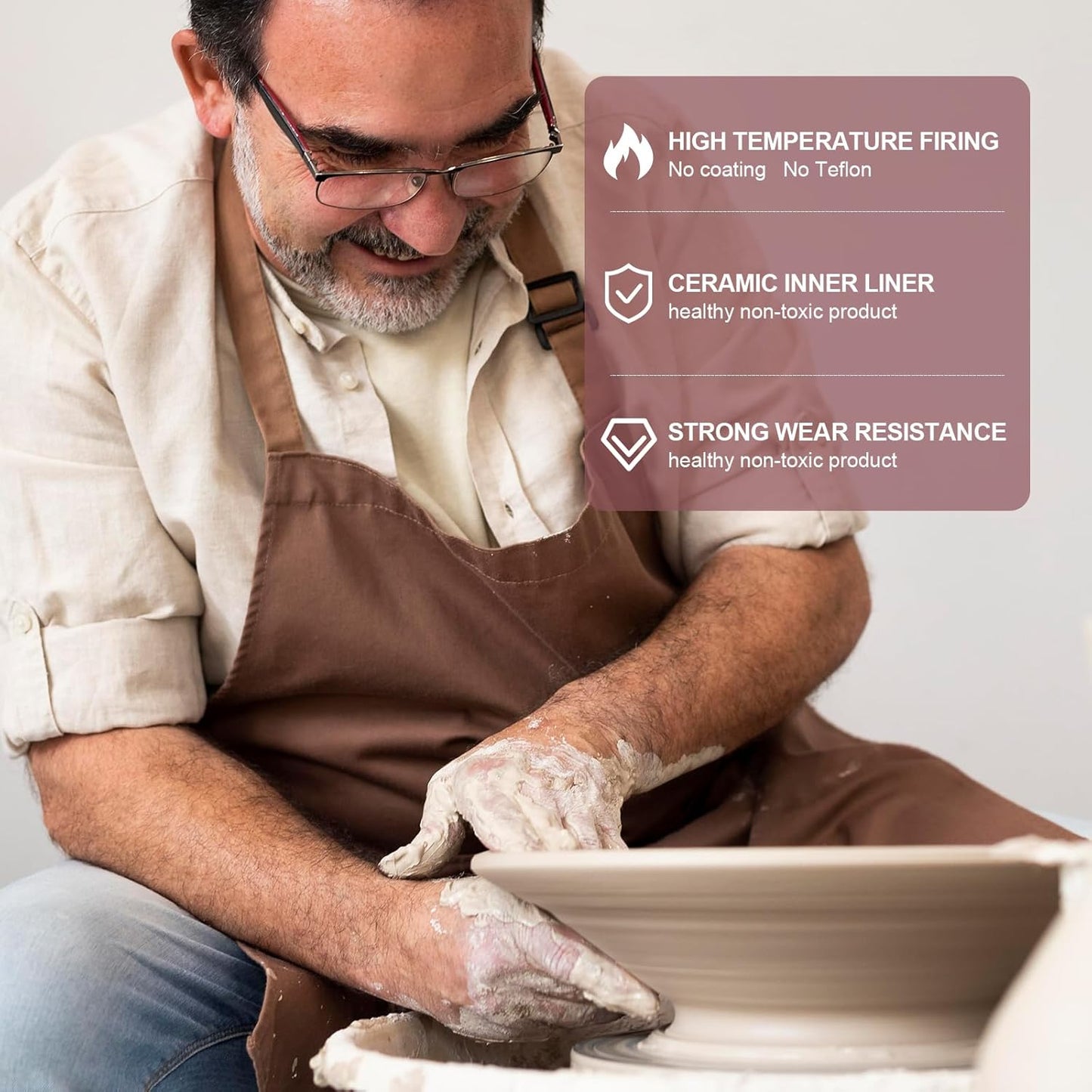 MAGNIFIQUE 5 Quart Programmable Slow Cooker with Auto Warm Setting, Glazed Ceramic Liner, Kitchen Small Appliance for Family Dinners, Red