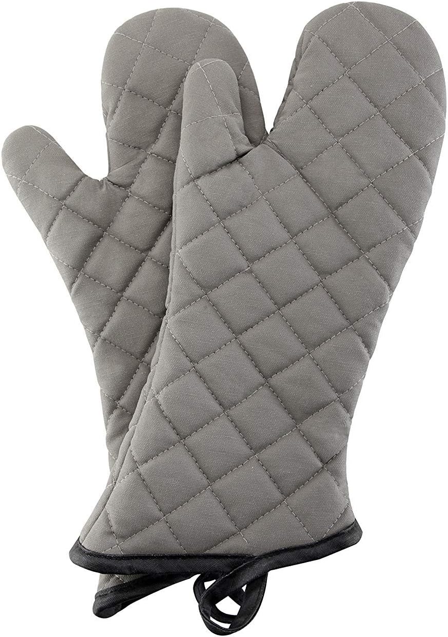 ARCLIBER Oven Mitts 1 Pair of Terry Cloth Lining - Heat Resistant Kitchen Gloves,Flame Oven Mitt Set,15 Inch