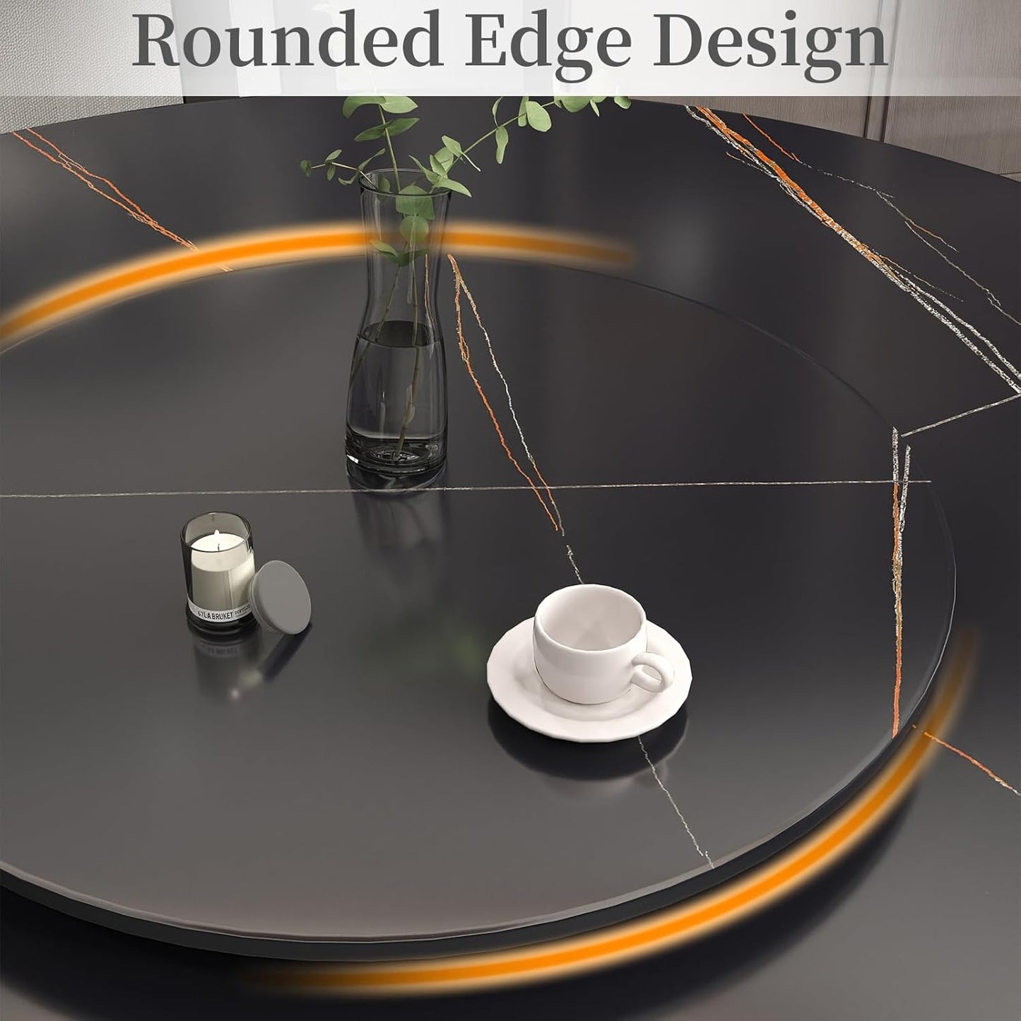 31.5" Lazy Susan for Table Top Sintered Stone Rotating Serving Tray for Dining Table, Kitchen Lazy Susan Organizer Spinning Rotating Food Server Party Centerpieces