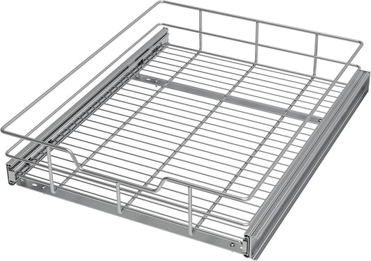 Pull Out Cabinet Organizer 17" W X 17" D, Slide Out Drawers For Kitchen Organizers and Storage, Pull Out Drawers For Cabinets Capacity Heavy Duty Caddy, Cabinet Shelves Chrome-Plated, Bathroom Pantry