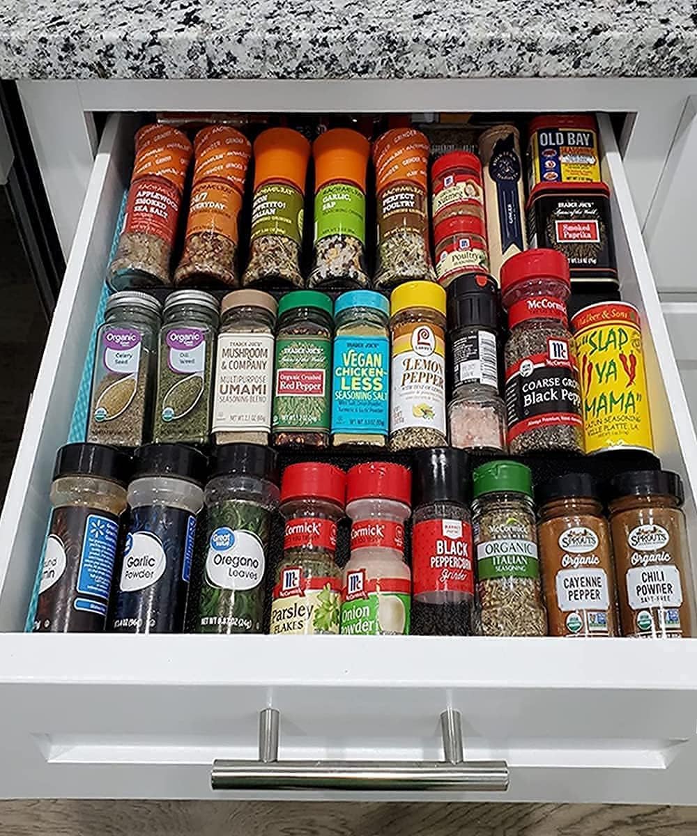 Artibear Expandable Drawer Spice Rack Organizer for 8" to 24" Kitchen Cabinets Drawer Tray Insert, Set of 9