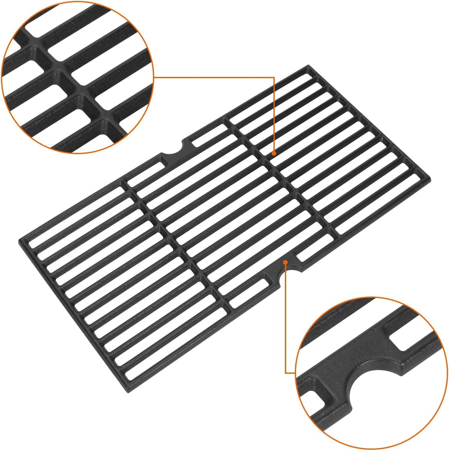 DELSbbq Cast Iron Grill Grates for Charbroil Performance 6 Burner Grills 463245917 463238218 463276517 463276617 463277918 466245917, Cooking Grids Replacement for G470-0002-W1 G470-0003-W1
