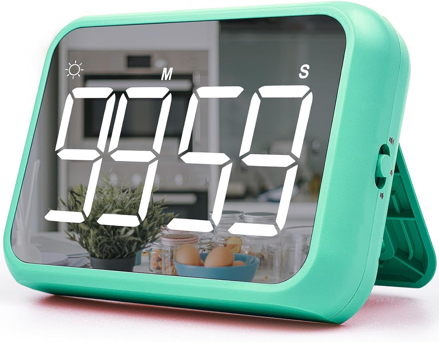 4-inch Timers for Kids, Large Magnetic Digital Kitchen timers with Constant Bright Function for Classroom, Silent Timer for Students and Teachers (1, Green)