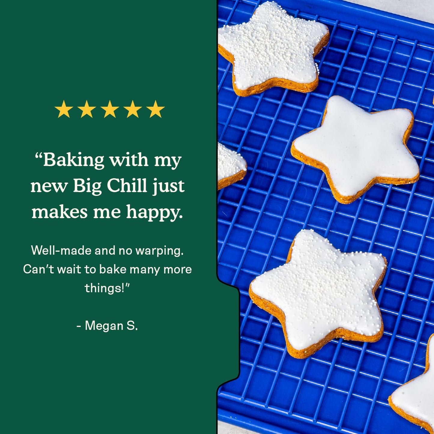 Great Jones Big Chill Wire Cooling Rack (Broccoli) – 16.9" × 11.4" Heavy-Weight Aluminized Steel,Nonstick Baking Rack – Oven Safe 450 °F, Bacon & Cookie Cooling Rack – Fits Half Sheet Pans