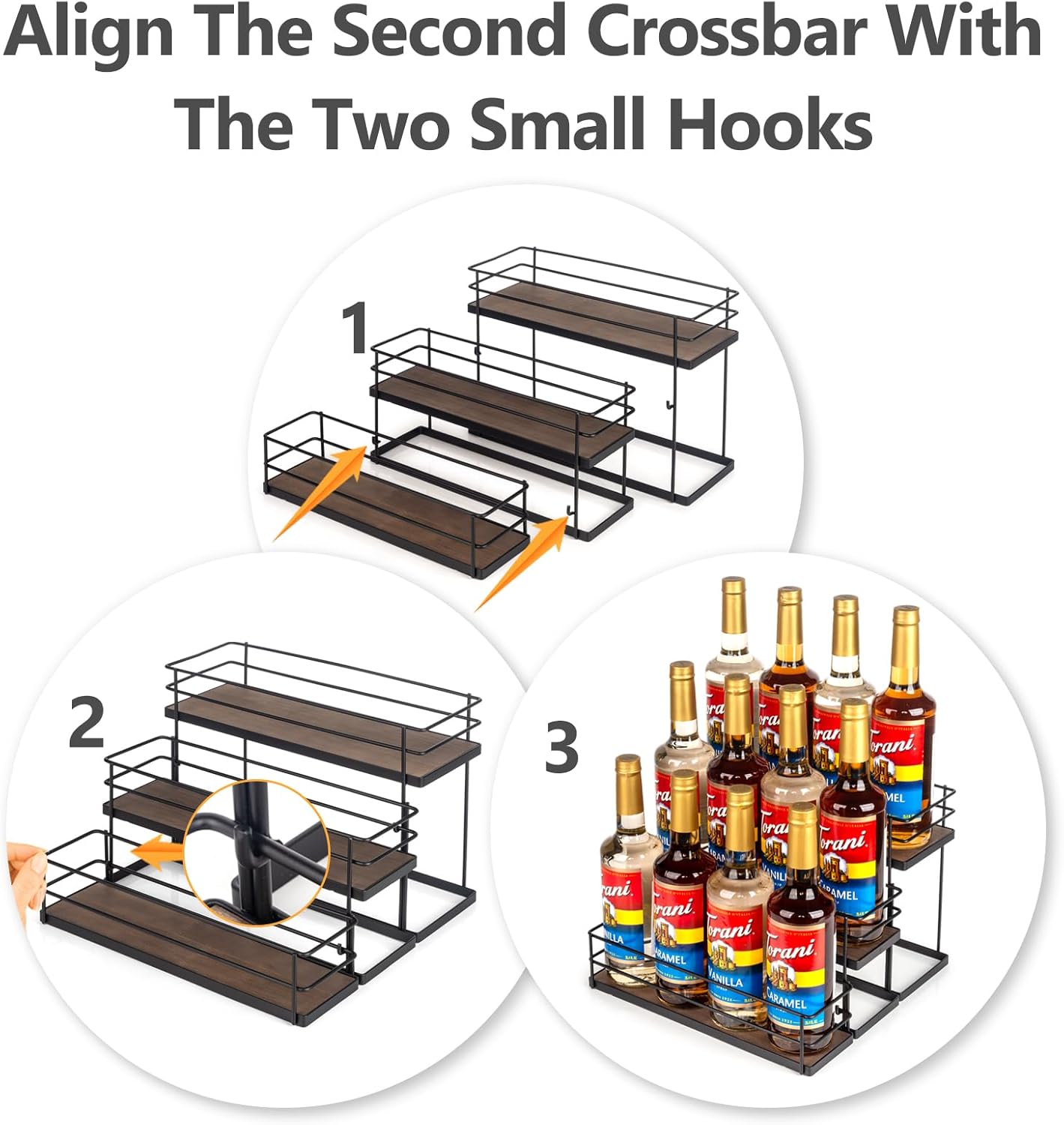 12 Bottle Capacity Coffee Syrup Organizer 3 Tier Coffee Syrup Stand Shelf for Coffee Bar Kitchen Small Wine Rack for Bar Family Storage for Syrup Wine Dressing