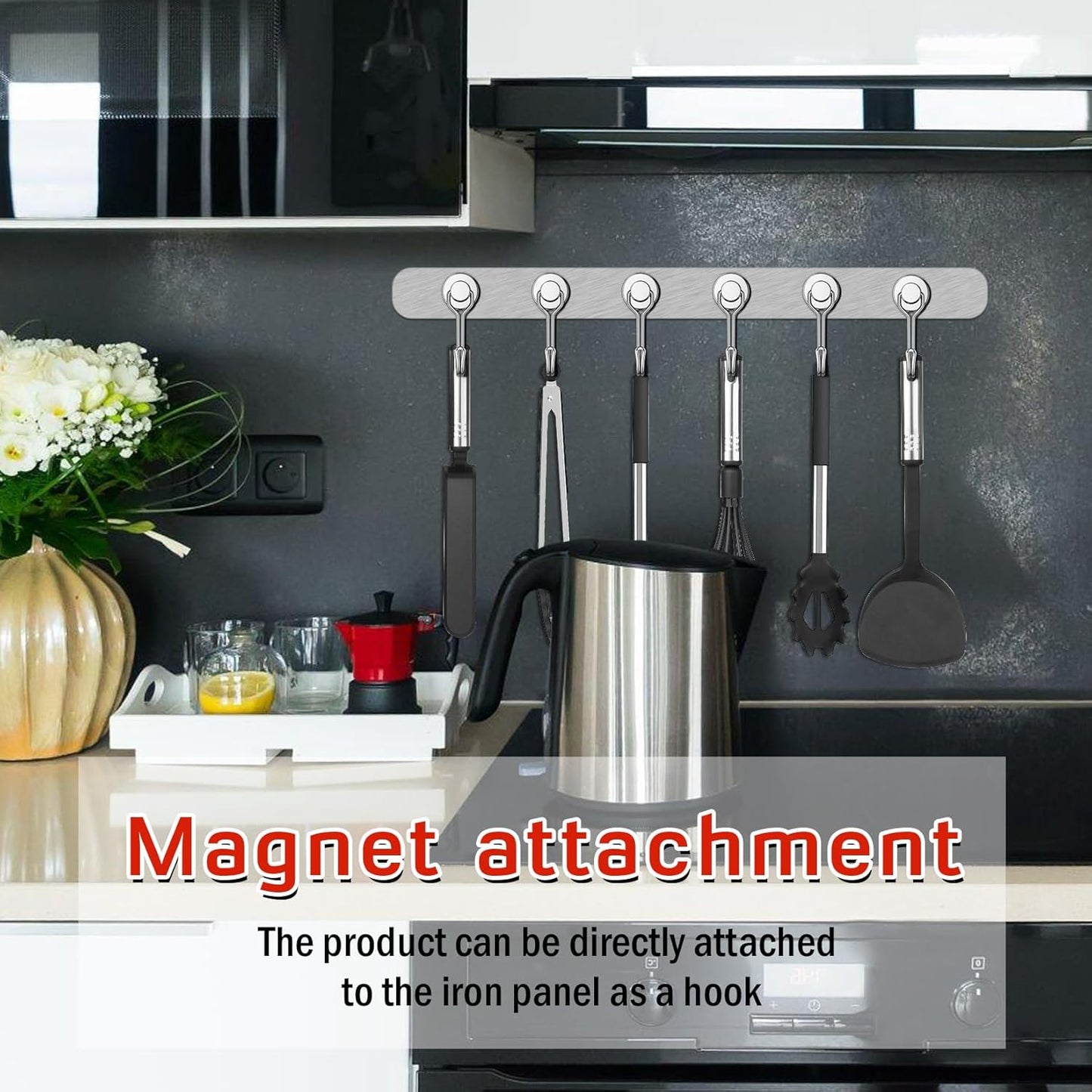 FINDMAG Magnetic Hooks, 30lbs+ Magnetic Hooks Cruise Ship Essentials 2025 Strong Magnet Hooks Heavy Duty, Swivel Swing Hooks for Fridge, Kitchen, Classroom, Garage, Grill (20 Pack, Silver)