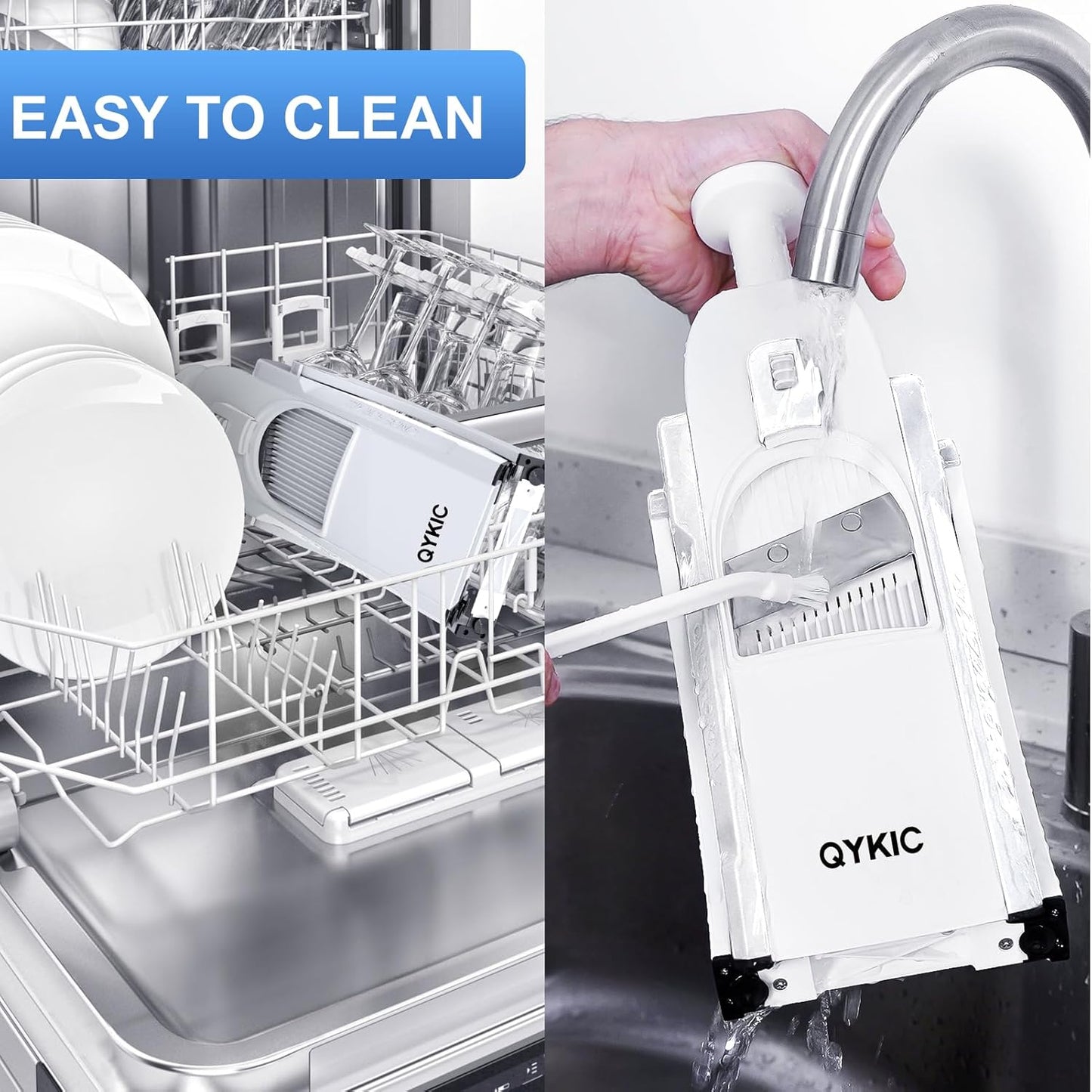 Safe Mandoline Slicer, Potato Clips Slicer, Vegetable Food Slicer, Thickness Adjustable for Cucumber Onion Carrot Lemon (Only Slicer White)