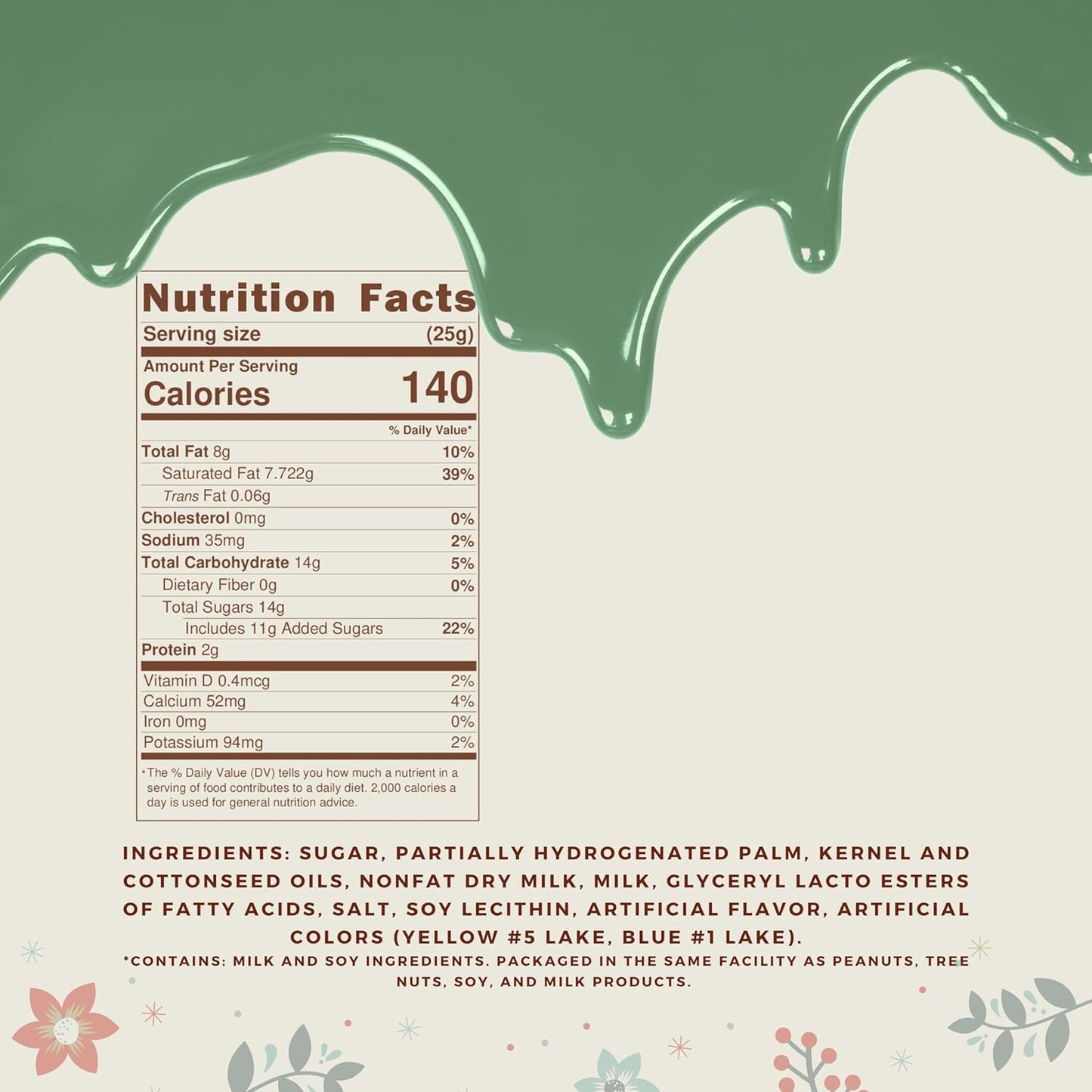 KIDU Dark Green Chocolate Melting Wafers 16 Ounces Bulk Perfect For Dipping, Deserts, Baking And More - 1 Pound