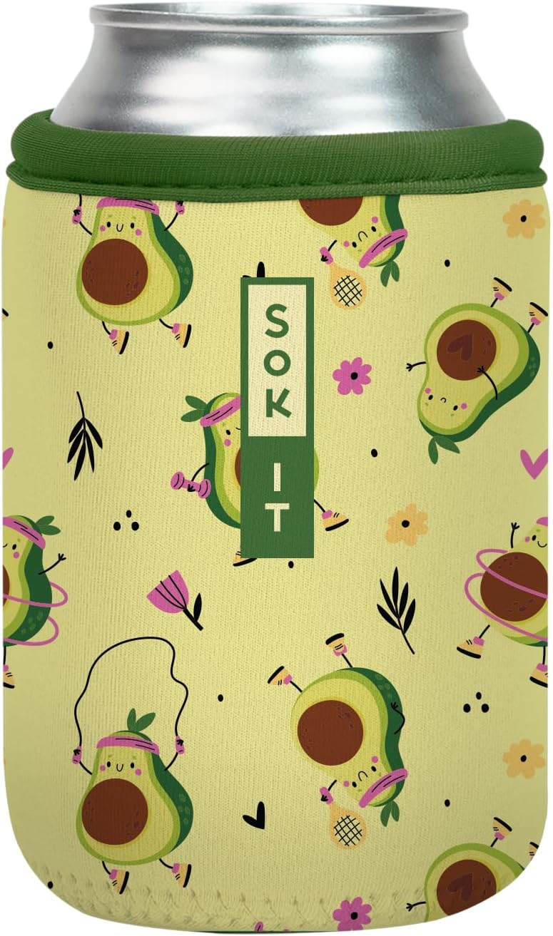Sok It CanSok Sleeve for Beer & Soda Insulated Neoprene Cover (Get Movin', 12oz Can Sleeve)