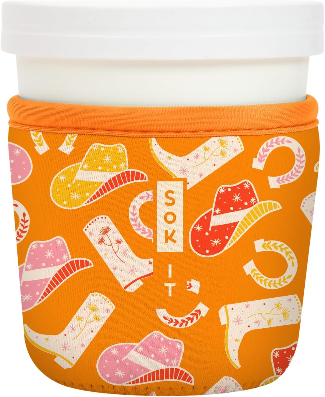 Sok It IceCreamSok Insulated Neoprene Cover (Cowgirl Couture, Tapered Ice Cream Pints)