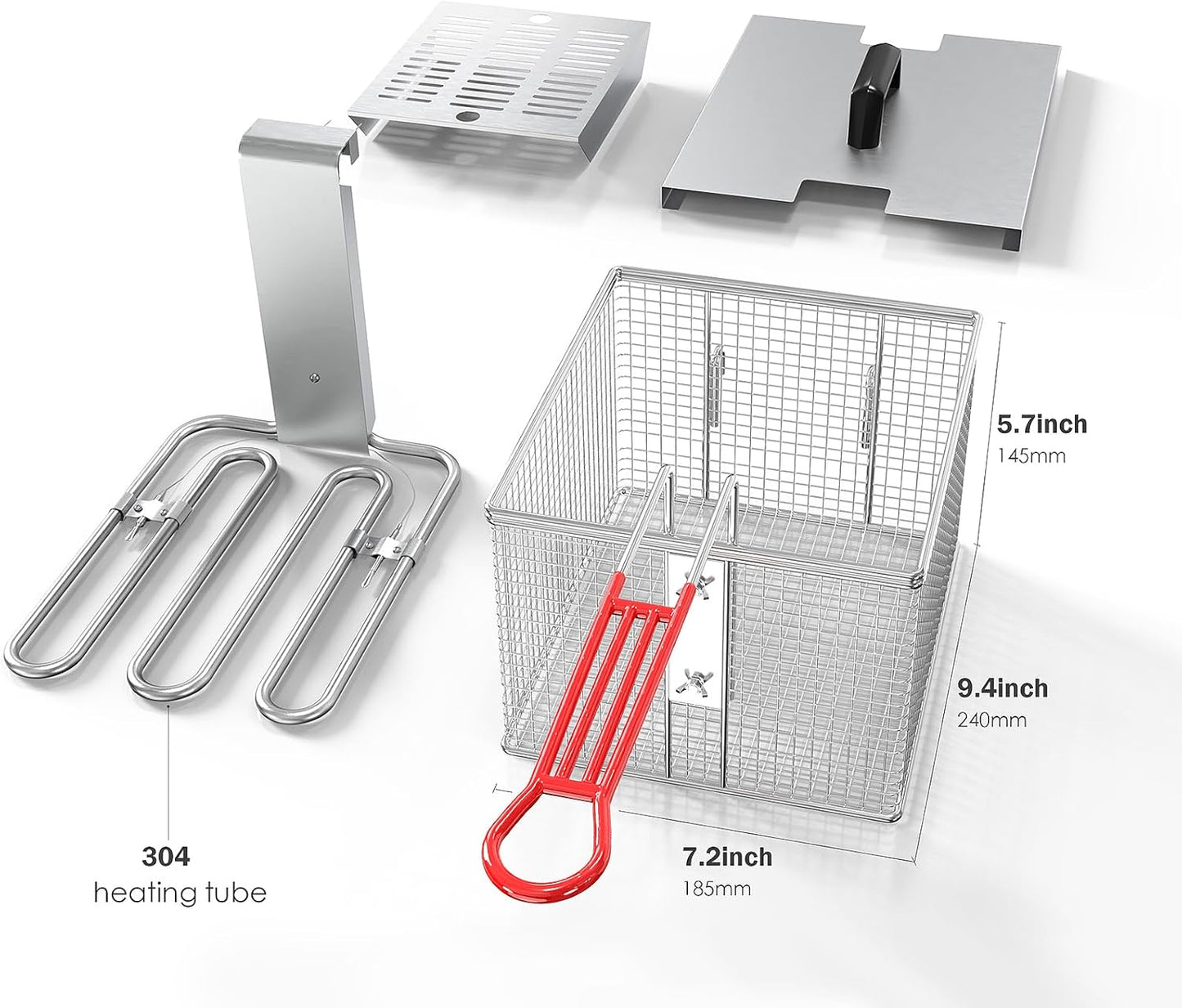 Commercial Fryer Stainless Steel Electric Deep Fryer with Oil Filtration and Timer 24L Large Capacity Dual Tank Fryer with Baskets and Lids Countertop Deep Fryer for Restaurant Use 120V 3500W