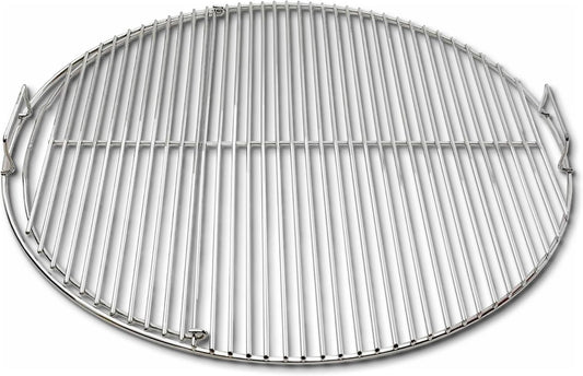 SnS Grills EasySpin Charcoal Grill Cooking Grate, 304 Stainless Steel, Large Hinged Opening, Perfect for 2-Zone Cooking, Replacement Grate Compatible with Weber & Other Grills - Fits 22” Kettles