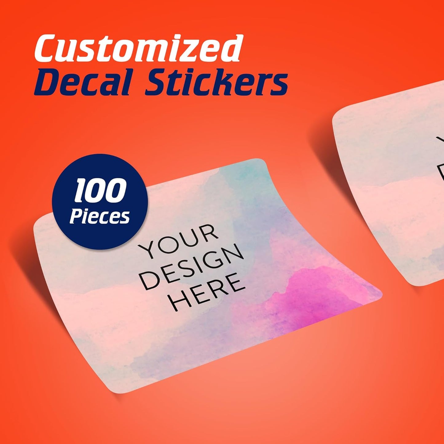 100 Custom Vinyl Stickers - Upload Your own Image, Text, Design, Logo - Personalized Logo Labels for Handmade, Packaging, Bottle, Jars, Candle, Brand Stickers (Rose, 4x2)