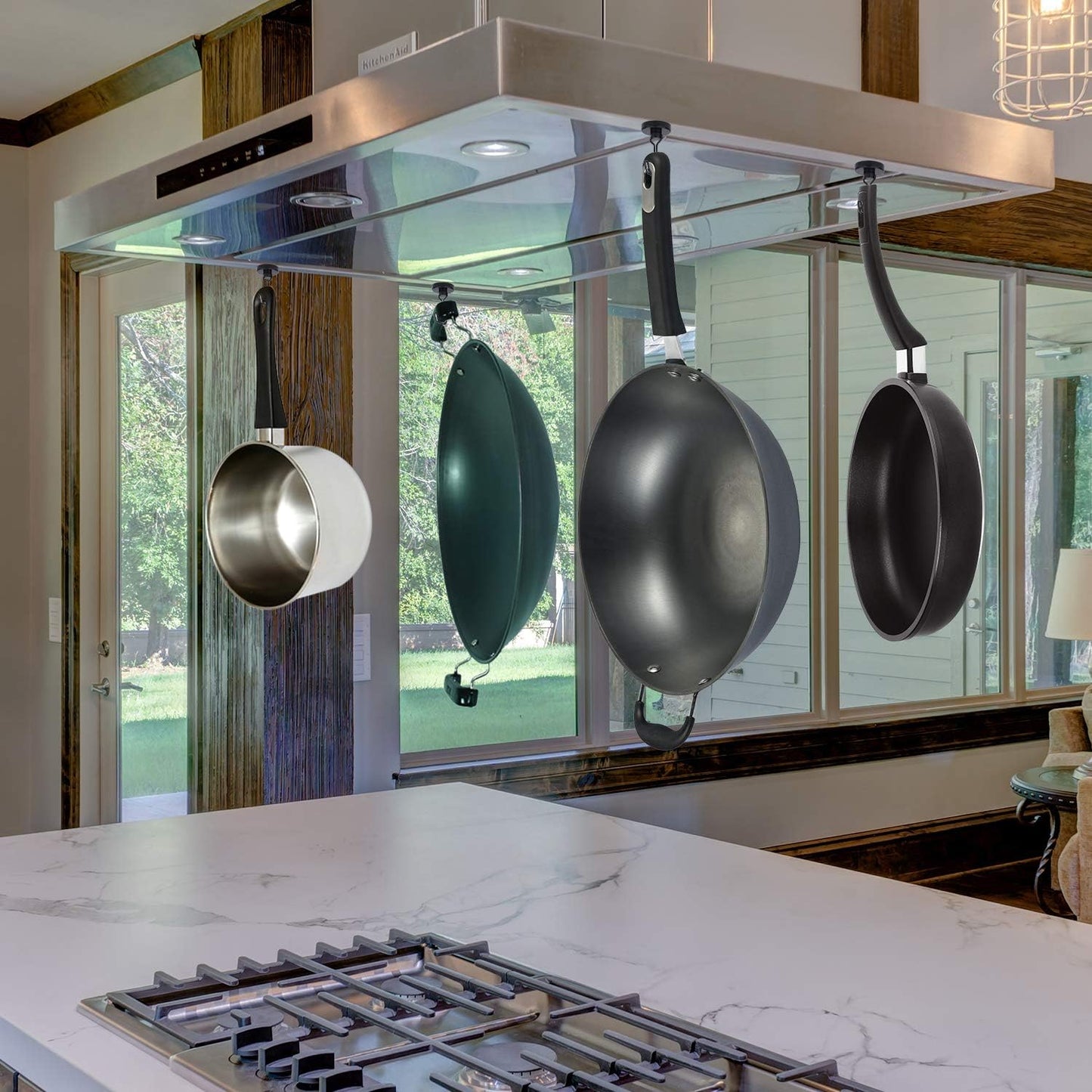 Magnetic Hooks 100LB Cruise Refrigerator Heavy Duty Neodymium Rare Earth Magnetic Hangers, Rubber Scratch-Resistant Base, Ideal for Indoor/Outdoor Hanging(Black 6Pack)