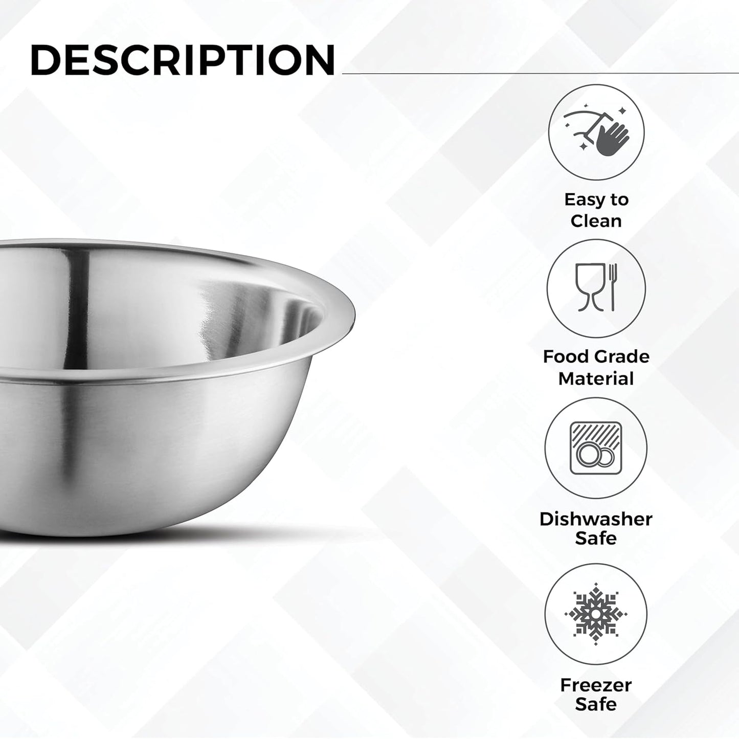 AVADOR Set of 6 Premium Stainless Steel Mixing Bowls Set, Easy To Clean, Space Saving Nestable Design, Great for Cooking, Baking, Prepping (0.75qt, 1.5qt, 3qt, 4qt, 5qt, 8qt)