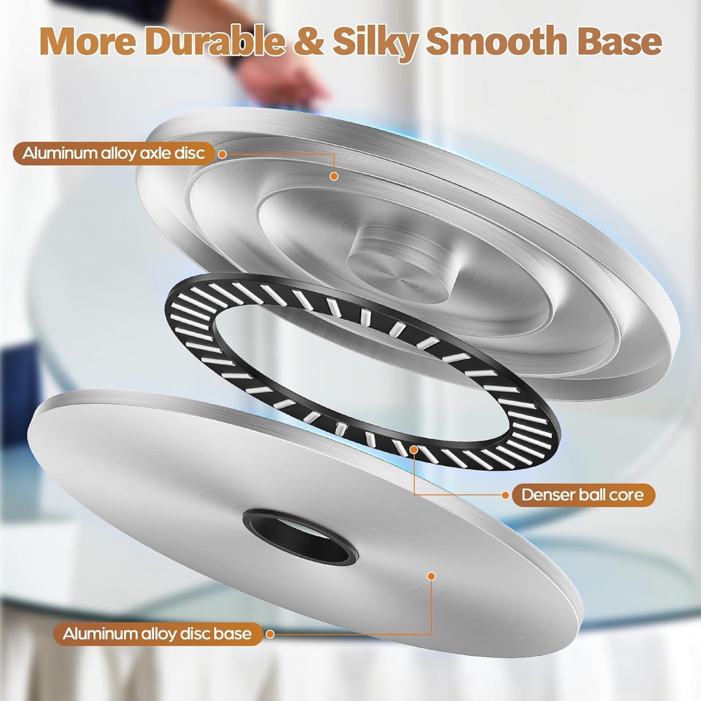 31" Glass Lazy Susan for Dining Table - Tempered Glass Round Clear Tabletop Large Rotating Tray, Silent & Smooth Spin (31inch/80cm)