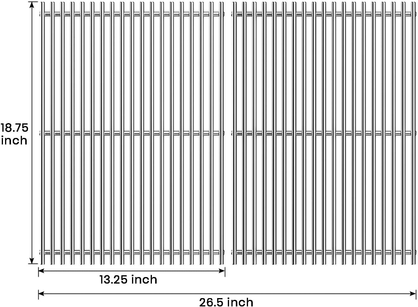 Stanbroil Stainless Steel Cooking Grate for Weber Genesis II and Genesis II LX 300 Series Gas Grills - Grill Grid Grate for Weber Genesis 2022 - Replacement Parts for Weber 66095 - Set of 2