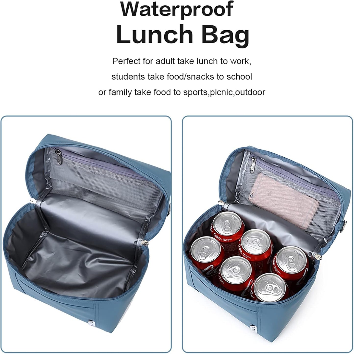 NOL Natural Organic Lifestyle Insulated Lunch Bags for Women Cooler Bag Lightweight Nylon Waterproof Lunch Box For Work