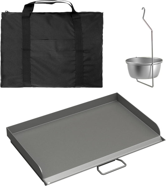 Professional 16x24 in Flat Top Griddle for Camp Chef Tahoe, Expedition 3X,Fry Griddle Accessories for Camp Chef 16" 2 Burners Camp Propane Stove Grill,1 Carry Bag and Grease Cup with Clip