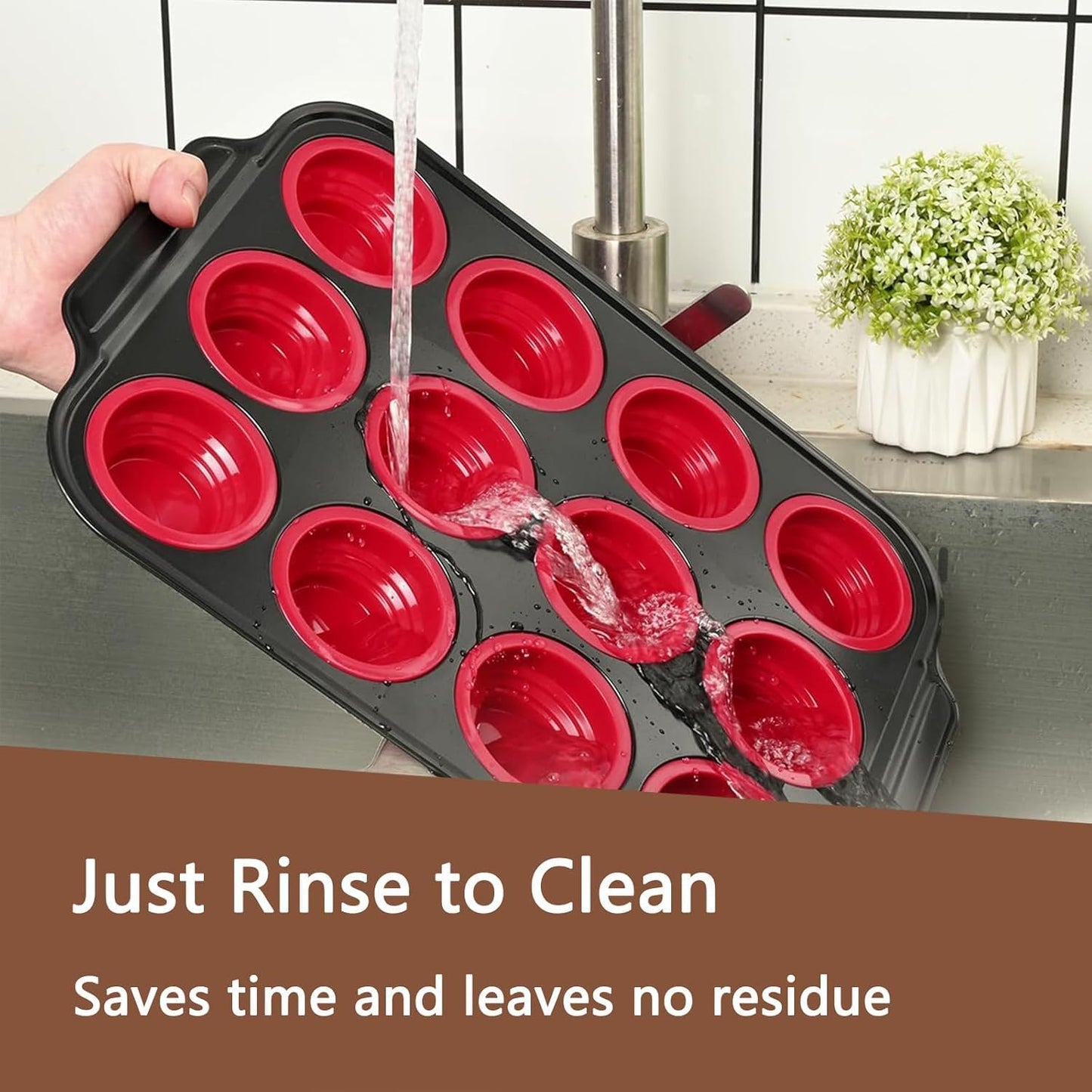 Silicone Muffin Pan with Metal Frame, Egg Bite Maker Silicone Molds for Baking, Cupcake Pans 12 Regular Size, Muffin Tins Easy to Pop Nonstick Non Toxic Bakeware for Oven (Yellow)