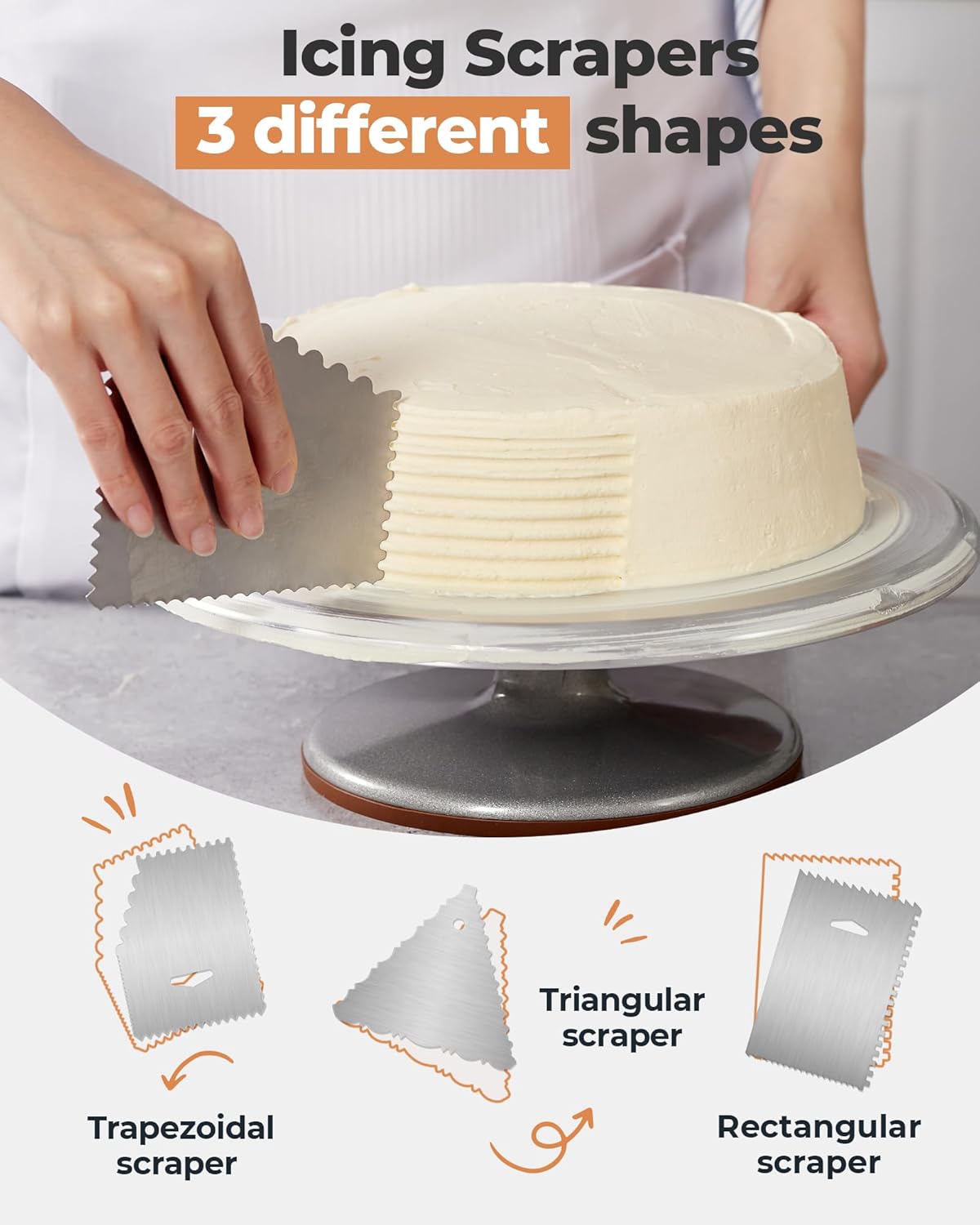 Kootek Aluminium Cake Turntable, 12 Inch Rotating Cake Stand, 35 pcs Cake Decorating Kit Supplies with 24 Numbered Icing Piping Tips, 2 Frosting Spatula, Pastry Bags and Other Baking Tools