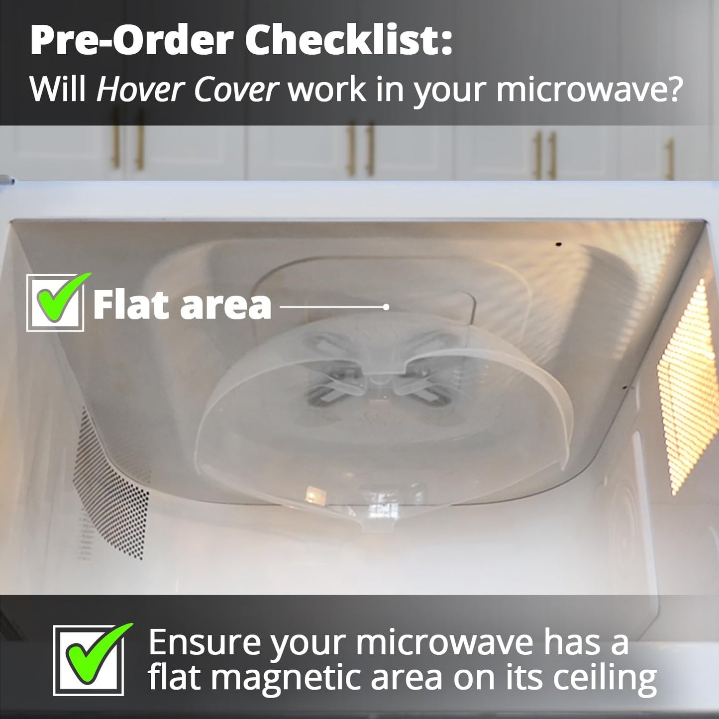 Magnetic Splatter Cover, 12-Inch Clear BPA-Free Food Lid, Vented Plate Guard with Steam Vents, Anti-Splash Microwave Lid, Dishwasher Safe, Space-Saving Magnetic Storage - Heather Gray