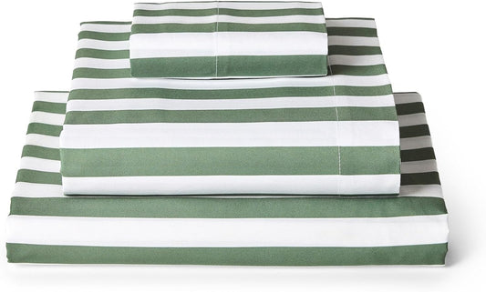 Mellanni Twin XL Sheets Set - 3 PC Iconic Collection Bedding - Hotel Luxury, Extra Soft, Cooling Bed Sheets - Wrinkle, Fade, Stain Resistant (Twin Extra Long, Oxford Stripe Sage)