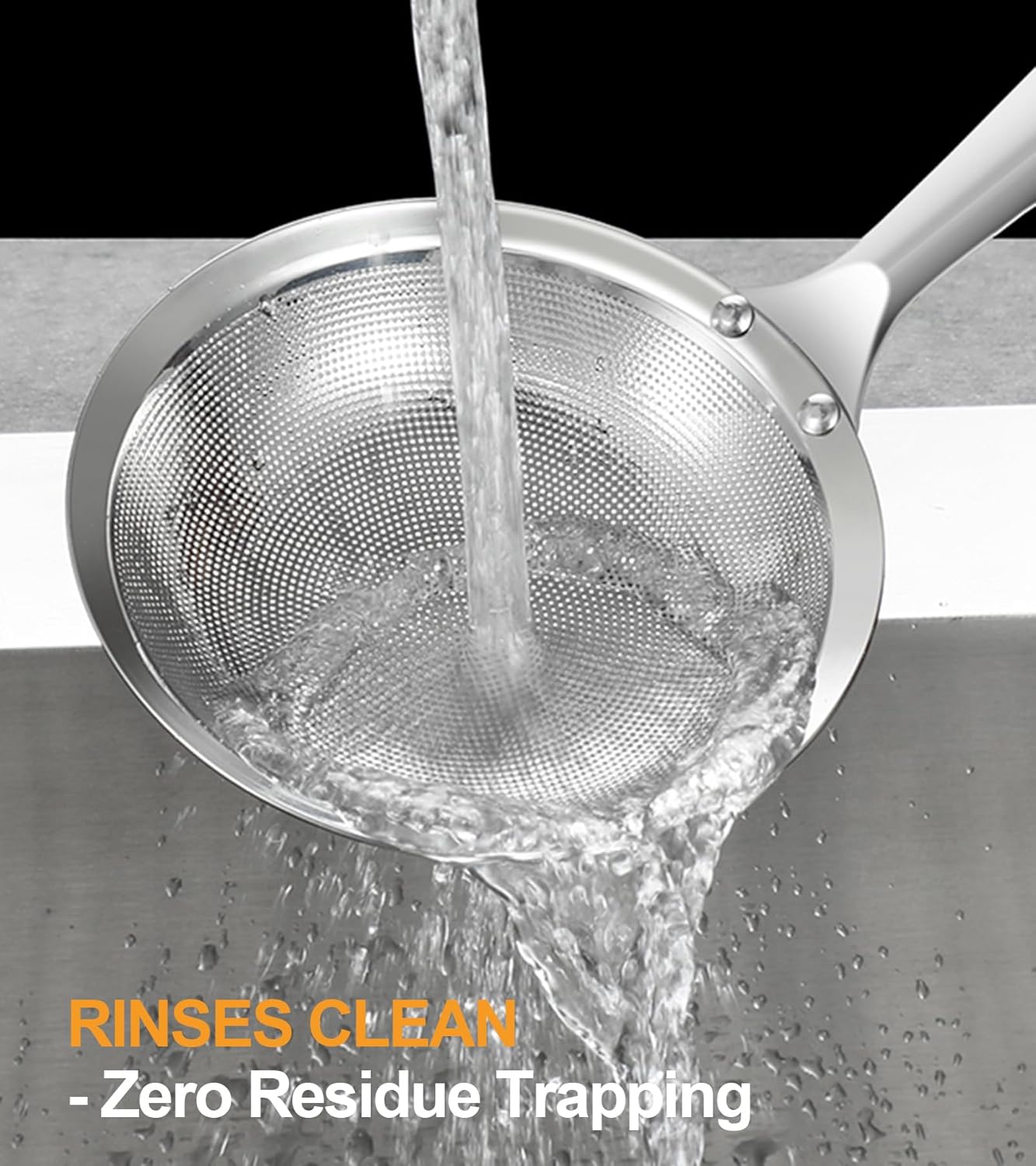 Hot Pot Skimmer Spoon, Fine Mesh Strainer with Long Handle, Broth Foam Filter Ladle for Seafood, Meat and Vegetables (DIA 4.3 Inch)