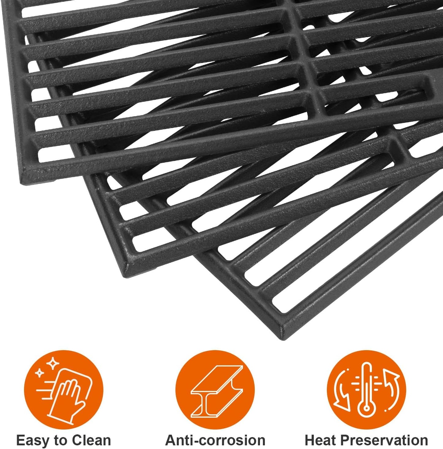 Cast Iron Grill Grates for Charbroil Performance 4/5 Burner Grill 463347017 463349917 463347418 463377017 463342119 463376217 463335517 463347519 463347518, Cooking Grids for G470-0002-W2 G470-0003-W1