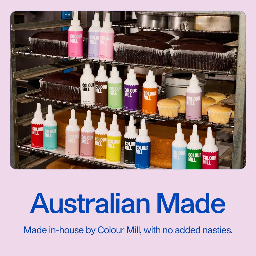 Colour Mill Chocolate Drip Easy-Melt Drizzle for Desserts, 125 Grams Mint