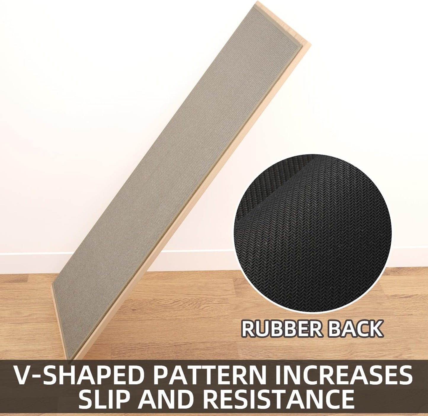 Kitchen Mat 1 PCS, Cushioned Non Slip Rugs for Kitchen Floor, Absorbent Runner Comfort Standing Mats Washable for Kitchen, Office, Home (Brown, 17.3"x95")