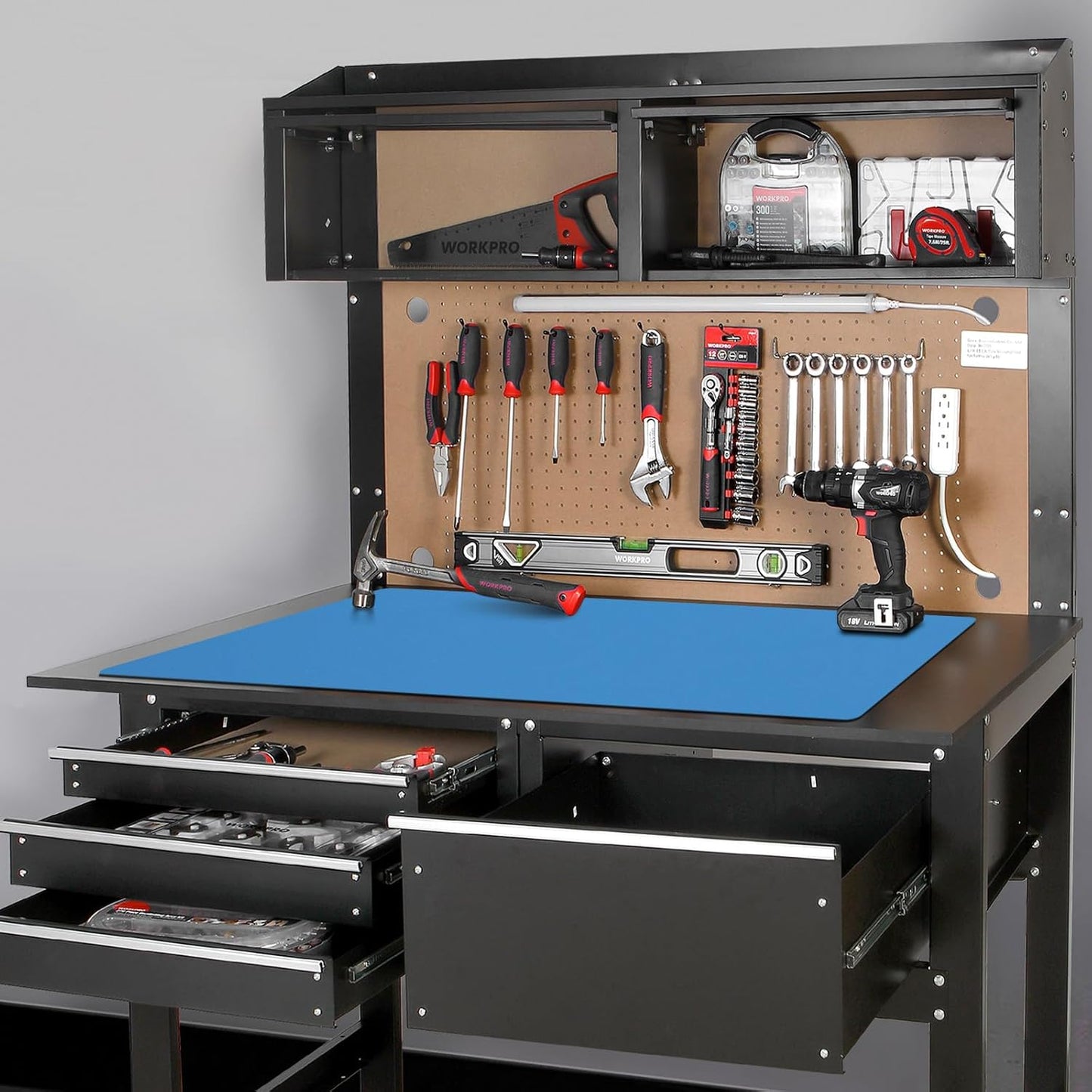 Silicone Mats for Kitchen Counter, Nonslip Silicone Mats for Crafts Countertop Protector Heat Resistant Mat (78.7” x 24” x 0.08”, Light Blue)