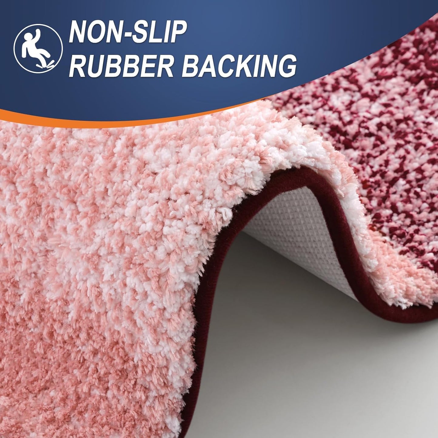 OLANLY Bathroom Rugs Mat 24x16, Extra Soft Absorbent Microfiber Bath Rugs, Rubber Backing, Quick Dry, Machine Washable Bath Mats for Bathroom Floor, Tub and Shower, Home Decor Accessories, Red