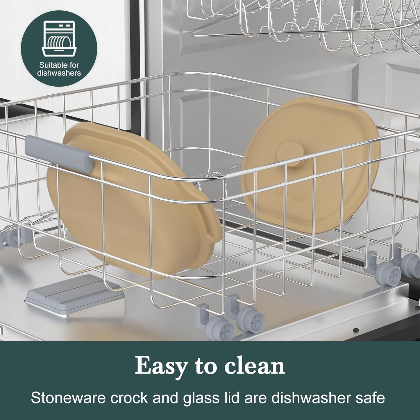 MAGNIFIQUE 4 Quart Claypot Multi-Cooker, with 8-in-1 Casserole Programmable Slow Cooker, Dutch Oven, Pasta, Nonstick Oven Safe Pot to 450°F, Brown