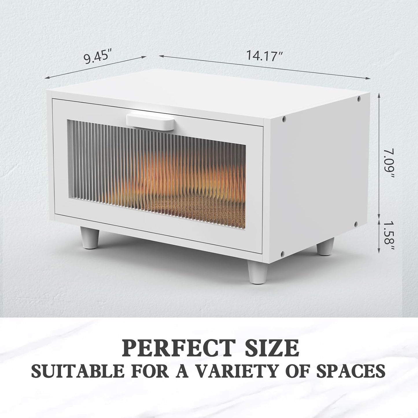 Bread Box for Kitchen Countertop Farmhouse Bread Holder Bread Storage Wooden Bread Container White