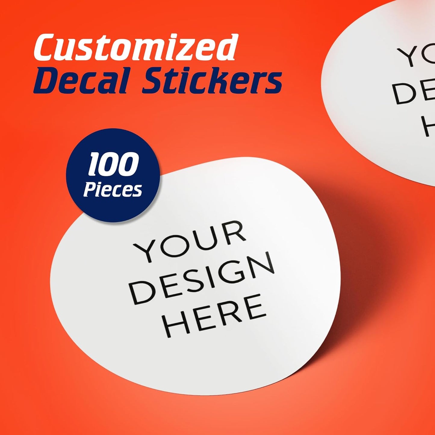 100 Custom Vinyl Stickers - Upload Your own Image, Text, Design, Logo - Personalized Logo Labels for Handmade, Packaging, Bottle, Jars, Candle, Brand Stickers (White, 1.5x1.5)