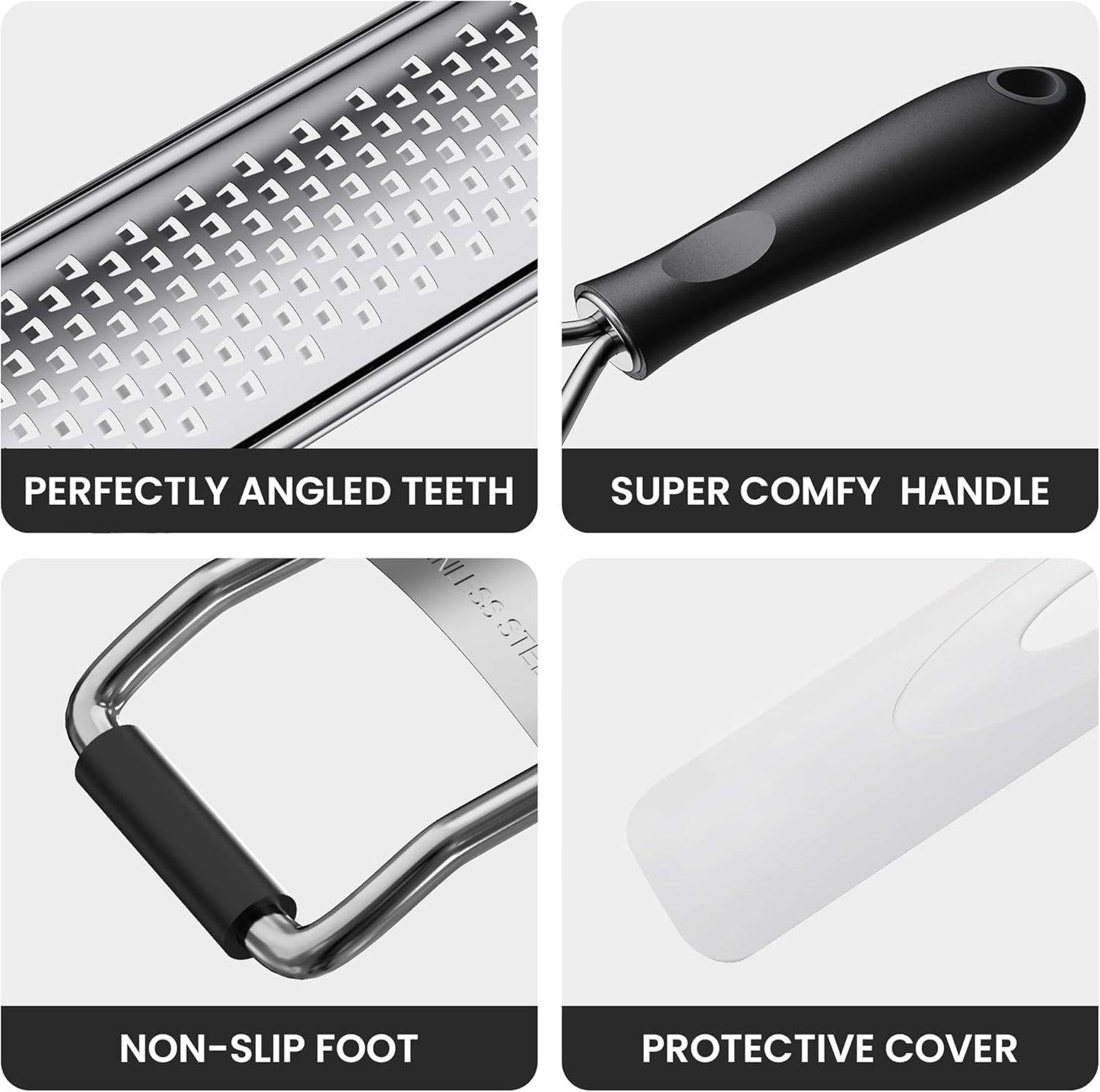 Zester Grater With Handle Cheese Grater for Lemon Zester Kitchen,Black